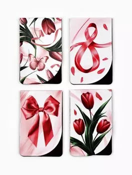 Магнитные закладки мини «8 марта», 4 шт.