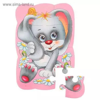 Магнитный пазл «Зайка», 12 элементов