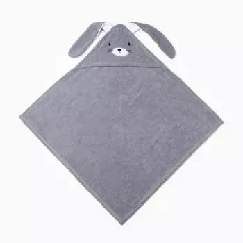 Махровое полотенце с уголком "Зайка", 75*75 см, хлопок 100%