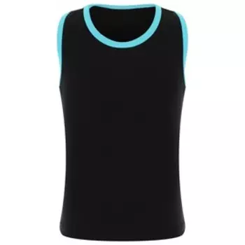 Майка-борцовка для гимнастики и танцев Grace Dance, р. 44, цвет чёрный/голубой