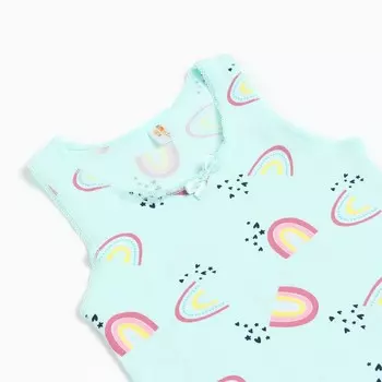 Майка детская (2шт) цвет мятный, рост 128 см