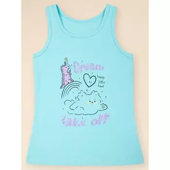 Майка для девочек, рост 110 см, цвет лазурный