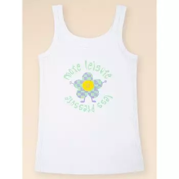 Майка для девочек, рост 110 см, цвет белый