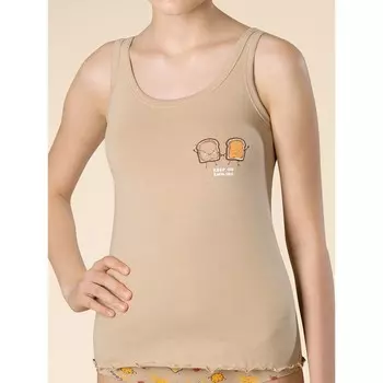 Майка для девочек, рост 86 см, цвет бежевый