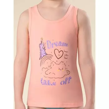 Майка для девочек, рост 92 см, цвет персиковый