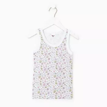 Майка для девочки, цвет белый, рост 110-116 см