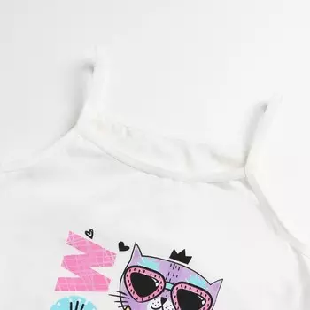 Майка для девочки, цвет белый, рост 140-146 см