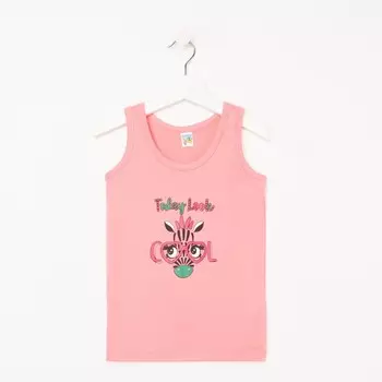 Майка для девочки, цвет коралловый, рост 104