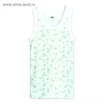 Майка для девочки, рост 122-128 см, цвет белый, мятный