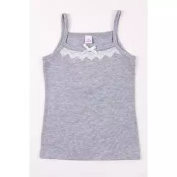 Майка для девочки, рост 134 см, цвет серый меланж