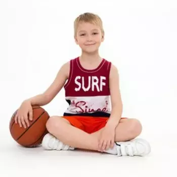 Майка для мальчика, цвет марсала, рост 146