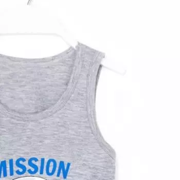 Майка для мальчика, цвет серый меланж, рост 110-122 см