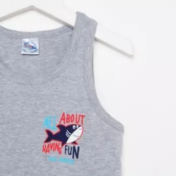 Майка для мальчика, цвет серый меланж, рост 98