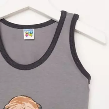 Майка для мальчика, цвет серый, рост 104