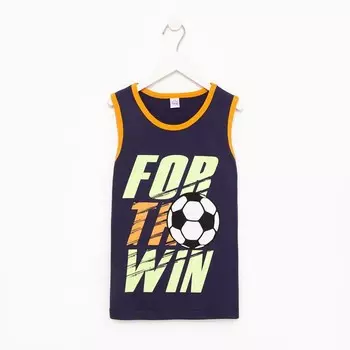 Майка для мальчика, цвет тёмно-синий, рост 128