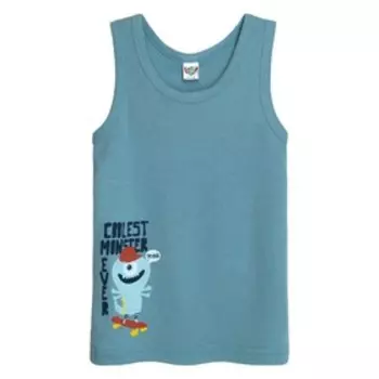 Майка для мальчика, рост 128 см, цвет серо-голубой