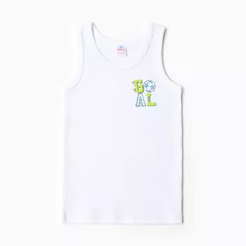 Майка для мальчиков, цвет белый, рост 110 см