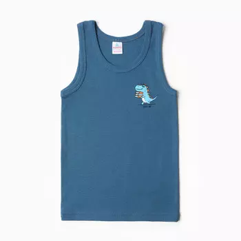 Майка для мальчиков, цвет джинсовый, рост 104 см