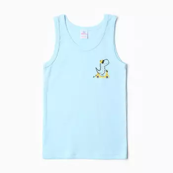 Майка для мальчиков, цвет голубой, рост 110 см