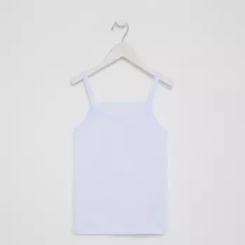 Майка на бретельках для девочки, цвет белый, рост 122 см