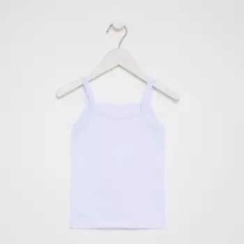 Майка на бретельках для девочки, цвет белый, рост 98