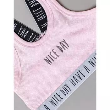 Майка-топ для девочки, рост 140 см, цвет розовый