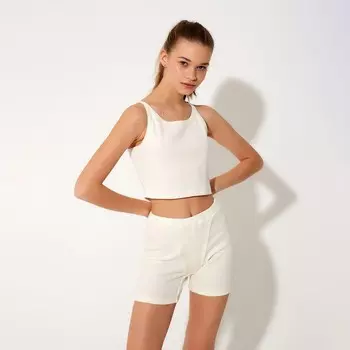 Топ на бретелях женский MINAKU: Basic line, цвет экрю, размер 48
