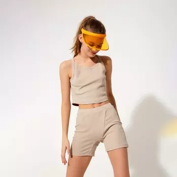 Топ на бретелях женский MINAKU: Basic line, бежевый, размер 46