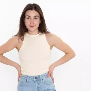 Майка женская, цвет кремовый, размер S (42)