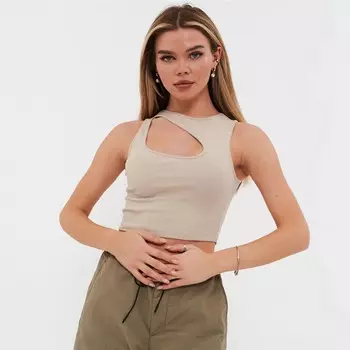 Майка женская, цвет тёмно-кремовый, размер 46 (L)