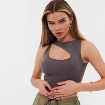 Майка женская, цвет тёмно-серый, размер 44 (M)