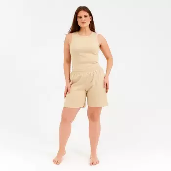 Майка женская MINAKU: Home collection цвет бежевый, р-р 50