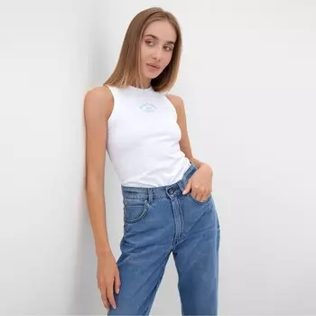 Майка женская MINAKU: SPORTY & STYLISH цвет белый, р-р 46