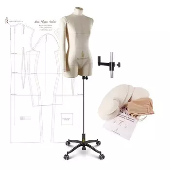 Манекен портновский Моника, комплект Премиум, размер 48, цвет бежевый, накладки и правая рука