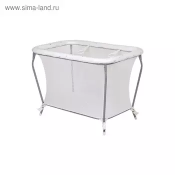 Манеж Polini kids Classic French Teddy, белый-серый