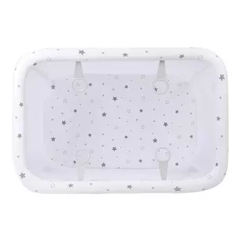 Манеж Polini kids Classic Звездное сияние, белый-серый