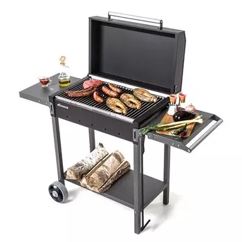 Мангал «MAH 203», 128.55290.1 см, 2 мм, колеса, боковые полки, крышка