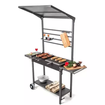 Мангал «MAH 304», 133.569.4196.1 см, с крышей, боковые полки, колеса