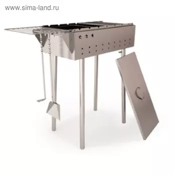 Мангал стационарный Praktika B, с откидными решётками и крышкой, 60 х 30 х 78 см