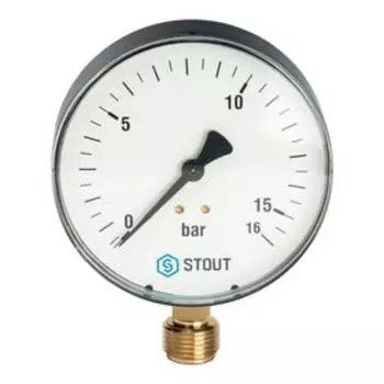 Манометр STOUT SIM-0010-101615, радиальный, DN100, G1/2"