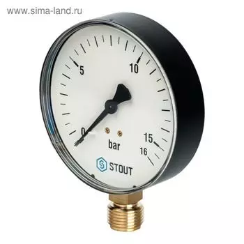 Манометр STOUT SIM-0010-101615, радиальный, DN100, G1/2"