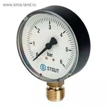 Манометр STOUT SIM-0010-800615, радиальный, DN80, G1/2"
