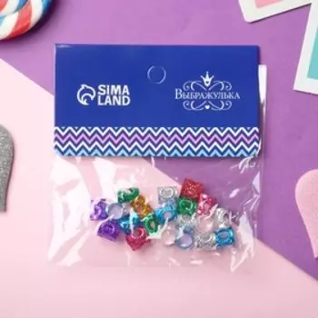 Манжеты для волос "Молли" (набор 20 шт) круги, 0,7х0,9 см, микс