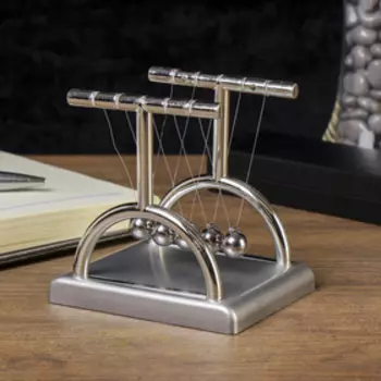 Маятник настольный антистресс «Шары Ньютона. Колыбель техно», серебро, 998 см