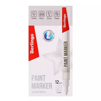 Маркер-краска 2мм Berlingo "Uniline PA200" белая нитро-основа