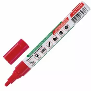 Маркер-краска (лаковый) 4.0 мм BRAUBERG, металлический корпус, красная нитро-основа, 150874