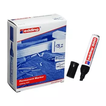 Маркер перманентный EDDING E-500/1, скошенный, 2.0 - 7.0 мм, чёрный