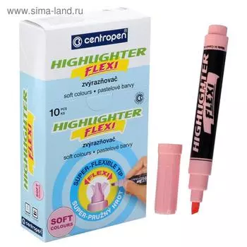 Маркер текстовыделитель 5.0 Centropen "Flexi 8542/56 SOFT", пастельный, цвет розовый