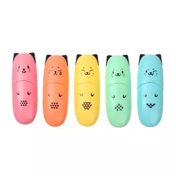 Маркер текстовыделитель мини 1-5мм BRAUBERG KIDS "CUTE CATS PASTEL", микс, в пласт банке