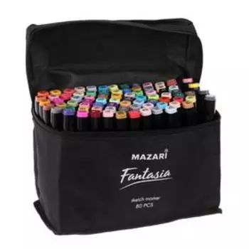 Маркеры для скетчинга двусторонние Mazari Fantasia, 80 цветов
